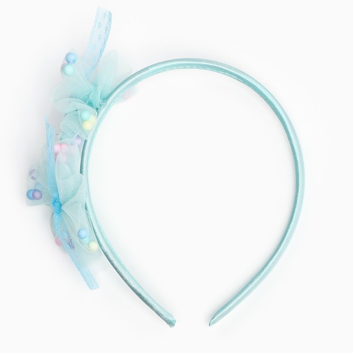 Ободок для волос голубой, цветы, 11 см, Холодное сердце Ободок для волос голубой, цветы, 11 см, Холодное сердце
