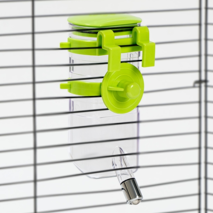 Поилка внешняя для клетки, 500 мл, зелёная Поилка внешняя для клетки, 500 мл, зелёная