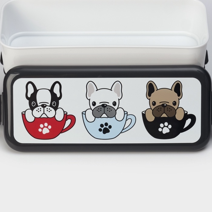 Контейнер для обеда «Бульдоги», 2 отделения, 500+500 мл Контейнер для обеда «Бульдоги», 2 отделения, 500+500 мл