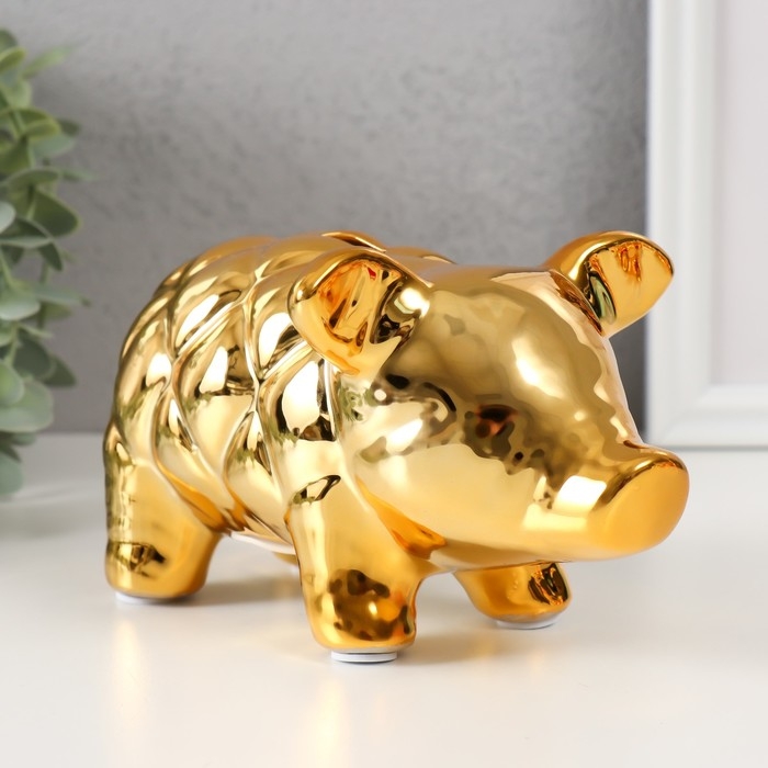 Копилка керамика Копилка керамика "Золотая свинка" каретная стяжка 17,9х11,4х10 см