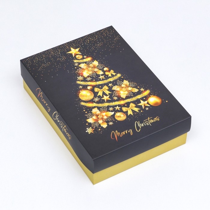 Новый год. Коробка подарочная новогодняя складная, Новый год. Коробка подарочная новогодняя складная, "Ёлка желаний", 21 х 15 х 5,7 см