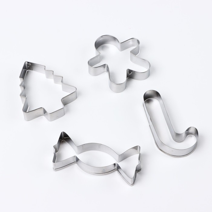 Новый год. Набор форм для печенья «Зимние угощения», 4 шт Новый год. Набор форм для печенья «Зимние угощения», 4 шт