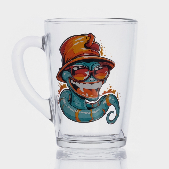 Кружка стеклянная для чая «Символ года 2025», 300 мл