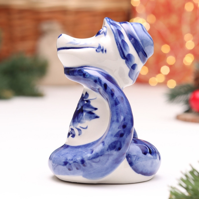 Сувенир Сувенир "Змея", №3, гжель, 11 см