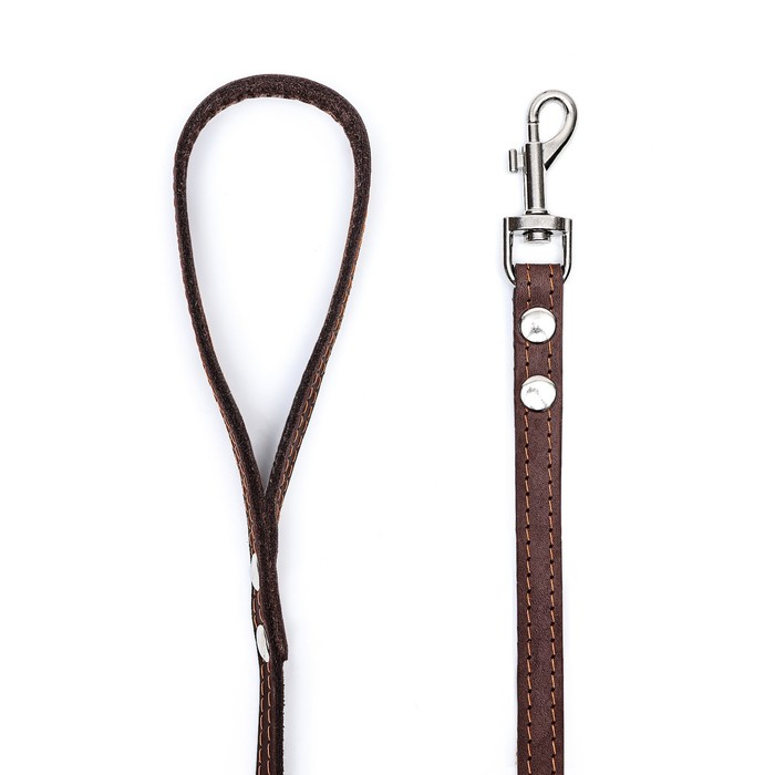 Поводок кожаный однослойный длинный, 2 м х 1,6 см, коричневый Поводок кожаный однослойный длинный, 2 м х 1,6 см, коричневый