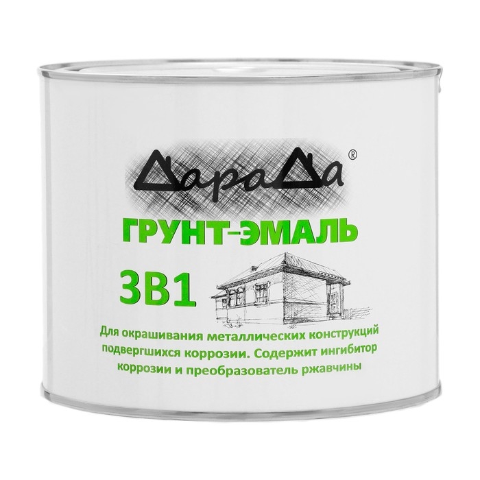 Грунт-эмаль 3 в 1 быстросохнущий (Дарада) (ГОСТ) коричневый 1,8 кг Грунт-эмаль 3 в 1 быстросохнущий (Дарада) (ГОСТ) коричневый 1,8 кг