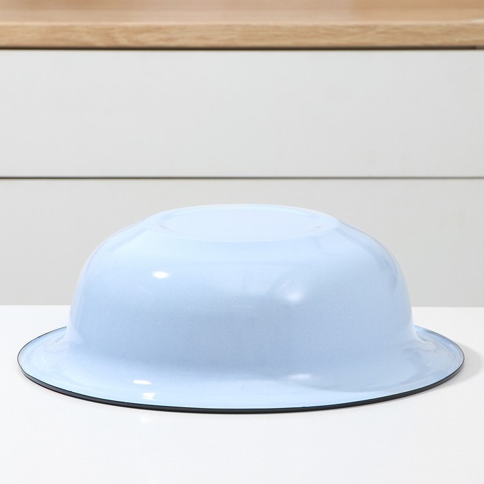 Таз эмалированный, 7 л, 39×12 см, индукция, цвет голубой