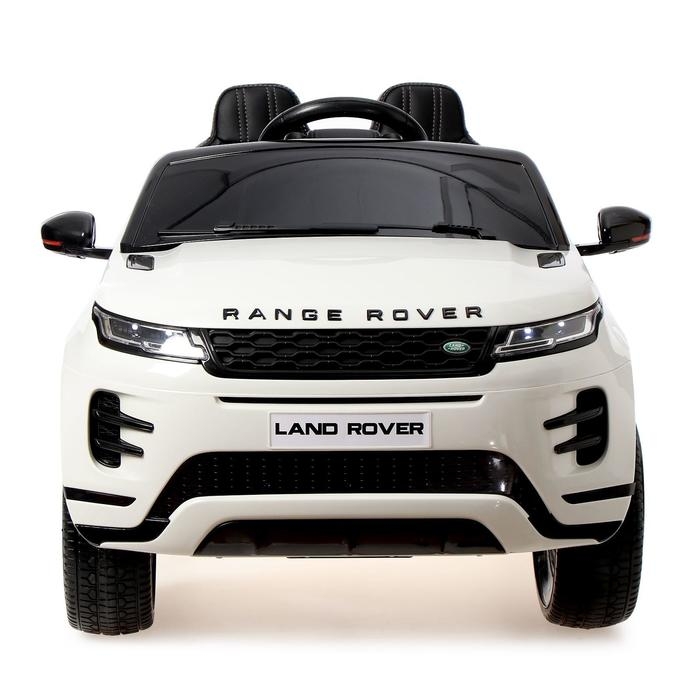 Электромобиль Range Rover Evoque, кожаное сиденье, EVA колеса, цвет белый Электромобиль Range Rover Evoque, кожаное сиденье, EVA колеса, цвет белый