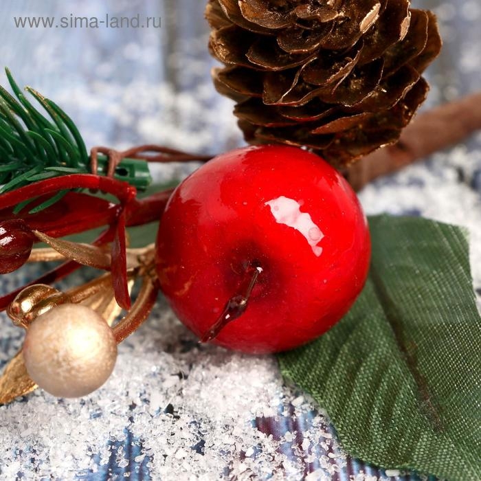 Декор  Декор "Зимнее очарование" шишка ягоды листья, 14 см