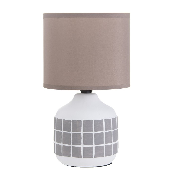 Настольная лампа Настольная лампа "Гликерия" E14 40Вт бело-серая 15х15х27 см RISALUX