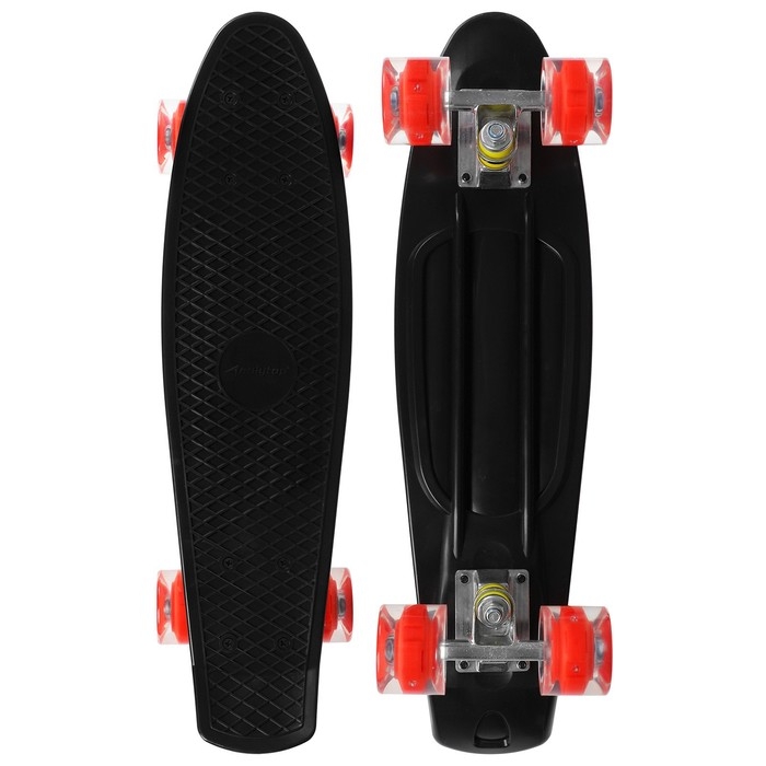 Пенниборд ONLYTOP, 56х15 см, колёса световые PU 60х45 см, алюминиевая рама, цвет чёрный Пенниборд ONLYTOP, 56х15 см, колёса световые PU 60х45 см, алюминиевая рама, цвет чёрный