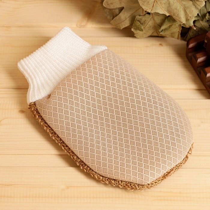 Мочалка двухсторонняя Мочалка двухсторонняя "Рукавица", крапива, 22х13см