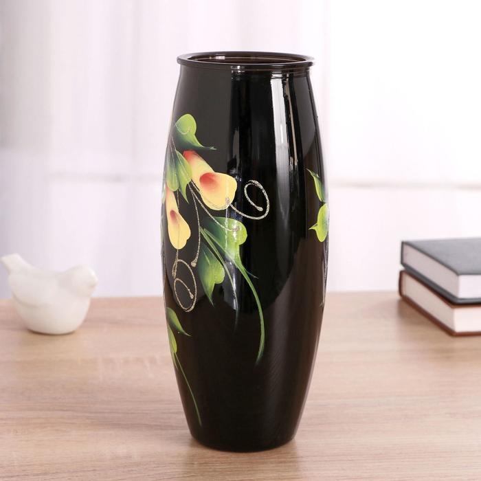 Ваза Ваза "Розы" роспись на крашеном стекле, d-7; 10х23 см