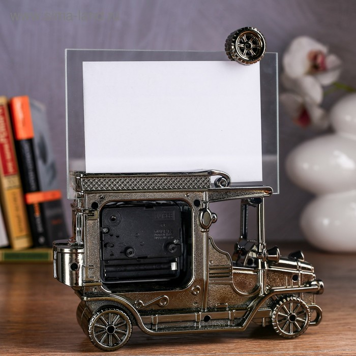 Часы - будильник настольные Часы - будильник настольные "Автомобиль" с фоторамкой, циферблат d-6 см, 15 х 10 см, АА