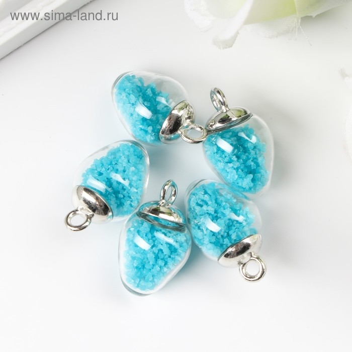 Подвеска декоративная для творчества стекло Подвеска декоративная для творчества стекло "Капля" светится в темноте 1,9х1,4см набор 5 шт