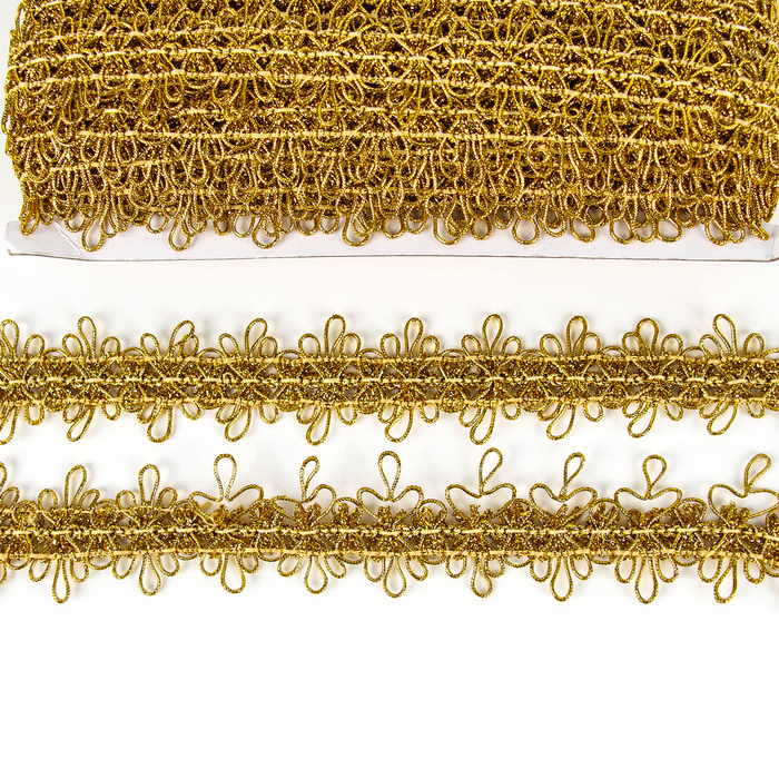 Тесьма с нашивками «Золото», ширина 4 см, в упаковке 25 м Тесьма с нашивками «Золото», ширина 4 см, в упаковке 25 м