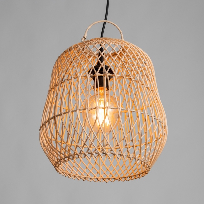 Светильник потолочный из ротанга Светильник потолочный из ротанга "Арис" 1х120Вт, Е27, 30х30х30 см
