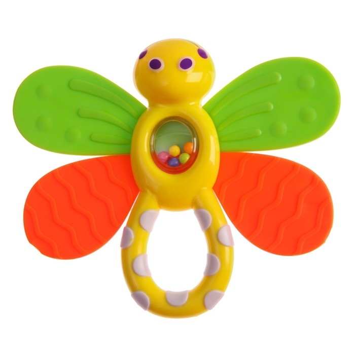 Погремушка «Бабочка», с эластичными элементами, Крошка Я Погремушка «Бабочка», с эластичными элементами, Крошка Я