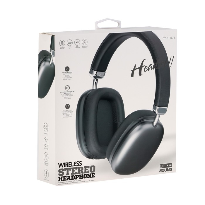 Наушники беспроводные RX-8, полноразмерные, микрофон, BT 5.3, AUX, 400 мАч, чёрные Наушники беспроводные RX-8, полноразмерные, микрофон, BT 5.3, AUX, 400 мАч, чёрные