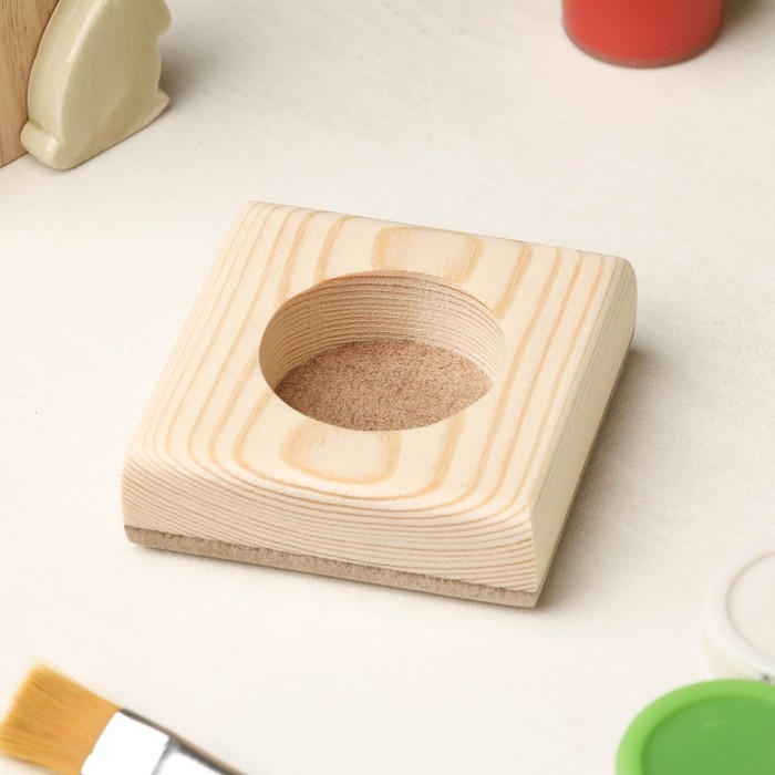 Заготовка для творчества Заготовка для творчества "Подсвечник", 1 свеча, квадратный, 7 х 7 х 2,2 см, сосна