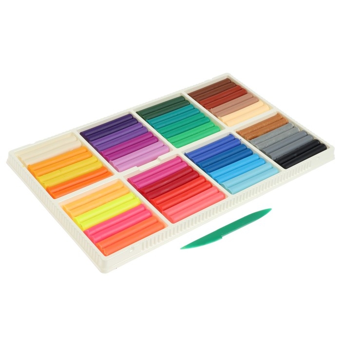 Пластилин мягкий (восковой), 32 цвета, 475 г,  Пластилин мягкий (восковой), 32 цвета, 475 г, "Фантазия", МИКС