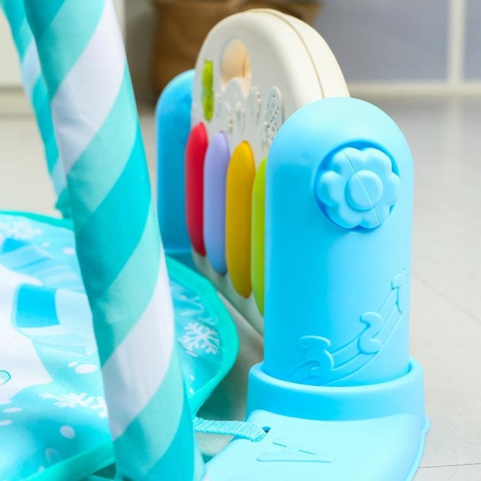 Развивающий коврик «Зимние игры», с пианино, круглый, голубой Развивающий коврик «Зимние игры», с пианино, круглый, голубой