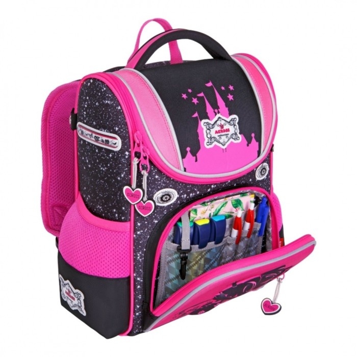 Ранец школьный Стандарт, раскаладной, 35 х 22 х 12 см, Across 191, наполнение: мешок, розовый ACR22-191-8 Ранец школьный Стандарт, раскаладной, 35 х 22 х 12 см, Across 191, наполнение: мешок, розовый ACR22-191-8