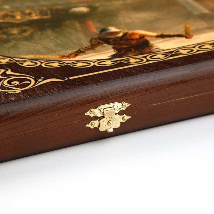 Нарды деревянные большие, с шашками Нарды деревянные большие, с шашками "Гладиаторы", настольная игра, 60 х 60 см