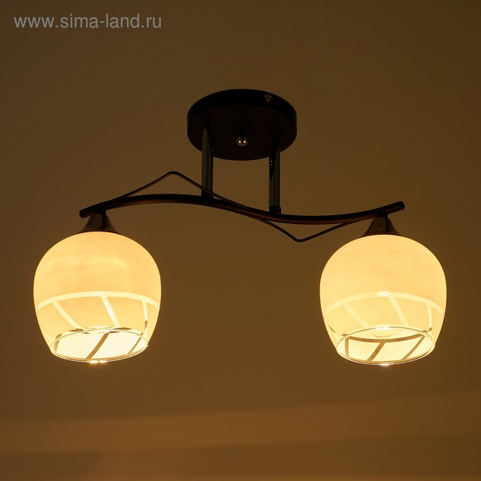 Люстра ГАЛЛОП "Каскад" 754700 2хE27 черный/хром/белый