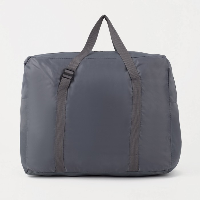 Сумка дорожная на молнии, складная в косметичку, наружный карман, держатель для чемодана, цвет серый/розовый Сумка дорожная на молнии, складная в косметичку, наружный карман, держатель для чемодана, цвет серый/розовый