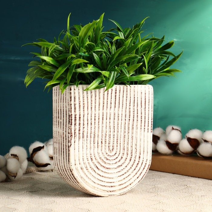 Подвесное кашпо  Подвесное кашпо "Дерин" 15х5х17см, белое