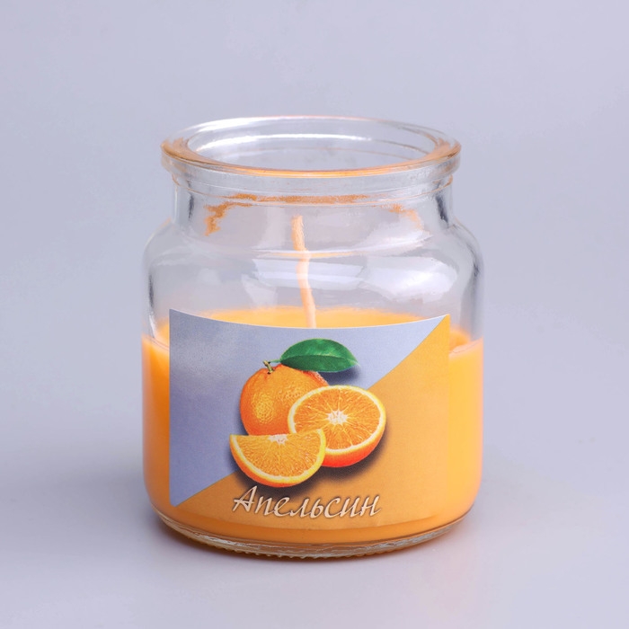 Свеча в банке ароматическая  Свеча в банке ароматическая "Сочный апельсин" 6х8,5см