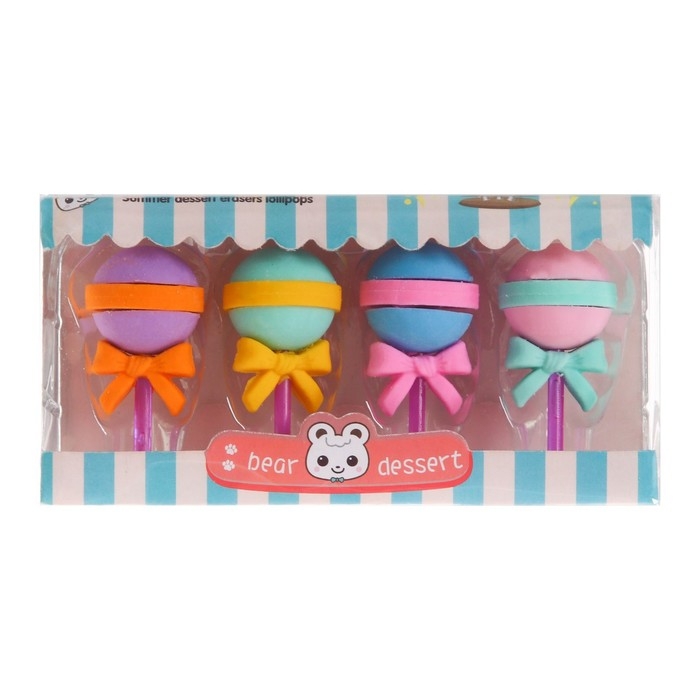 Набор фигурных ластиков &laquo;Вкусняшки&raquo;, 4 штуки, МИКС