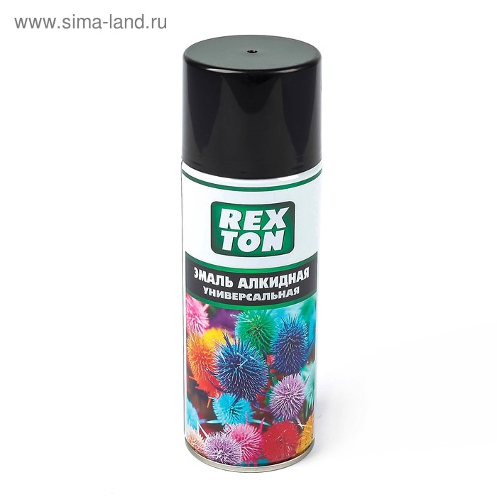 Эмаль алкидная универсальная REXTON, черная глянцевая, аэрозоль, 520 мл Эмаль алкидная универсальная REXTON, черная глянцевая, аэрозоль, 520 мл