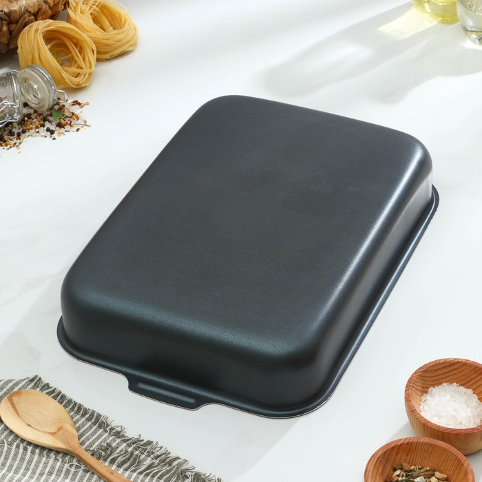 Противень «Экономика», 23×30 см, h= 5,5 см, антипригарное покрытие, цвет синий Противень «Экономика», 23×30 см, h= 5,5 см, антипригарное покрытие, цвет синий