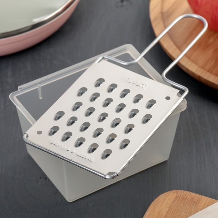 Тёрка плоская с контейнером «Овощная», цвет МИКС Тёрка плоская с контейнером «Овощная», цвет МИКС