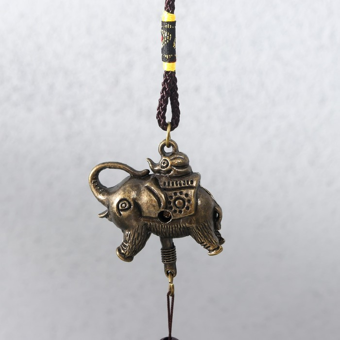 Музыка ветра металл Музыка ветра металл "Слон на монетках" 5 колокольчиков 41х6 см