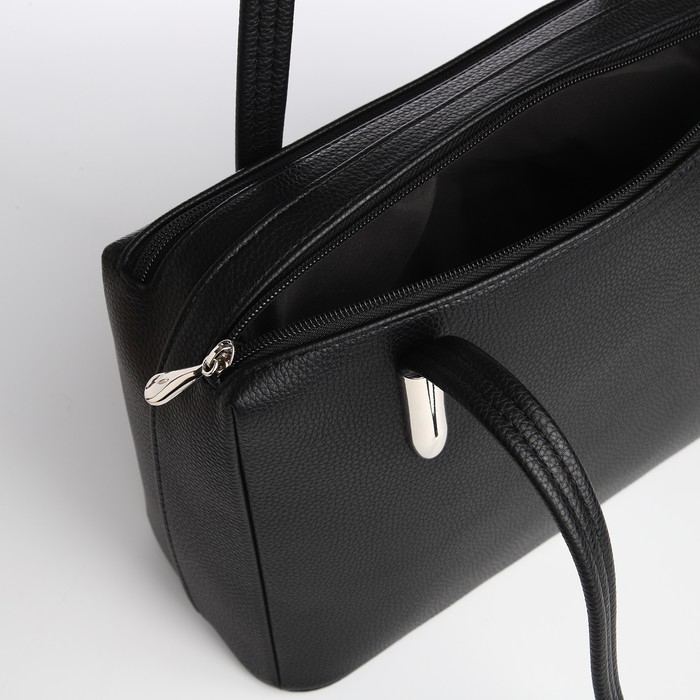 Сумка женская TEXTURA, тоут, средний размер, цвет чёрный