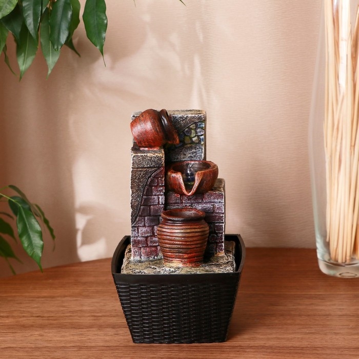 Фонтан Фонтан "Кувшины маленькие" 12х12,5х20 см (с подсветкой, без шарика)