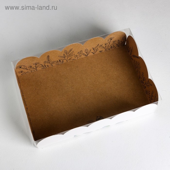 Коробка для печенья, кондитерская упаковка с PVC крышкой, «Крафт», 20 х 30 х 8 см Коробка для печенья, кондитерская упаковка с PVC крышкой, «Крафт», 20 х 30 х 8 см