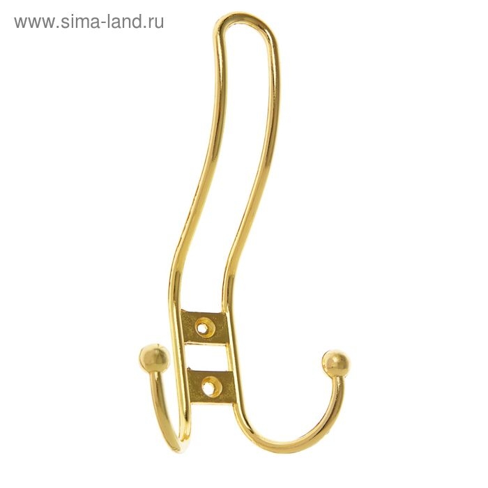 Крючок мебельный ТУНДРА TKT002, трехрожковый, золото Крючок мебельный ТУНДРА TKT002, трехрожковый, золото