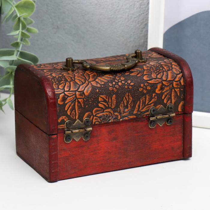 Шкатулка сундучок Шкатулка сундучок "Цветочный узор" 10х15х10,5 см