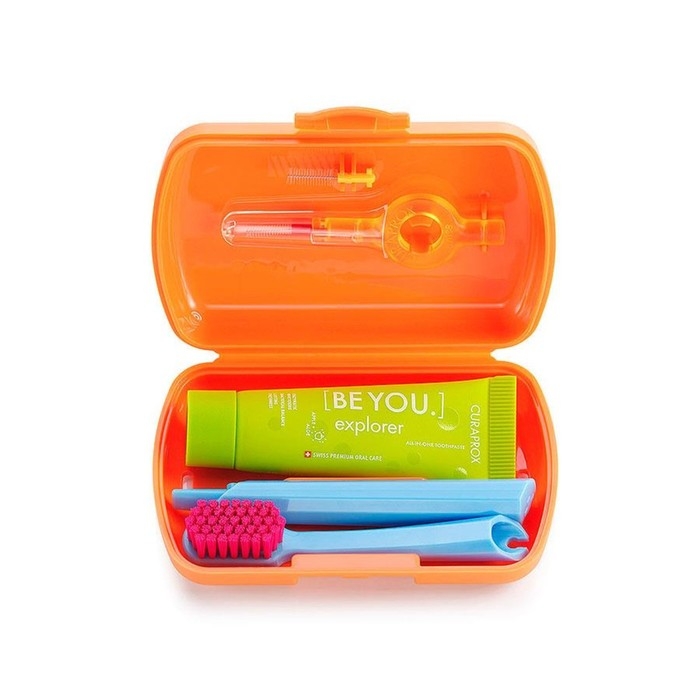 Дорожный набор Curaprox BE YOU в оранжером боксе , 4 предмета Дорожный набор Curaprox BE YOU в оранжером боксе , 4 предмета