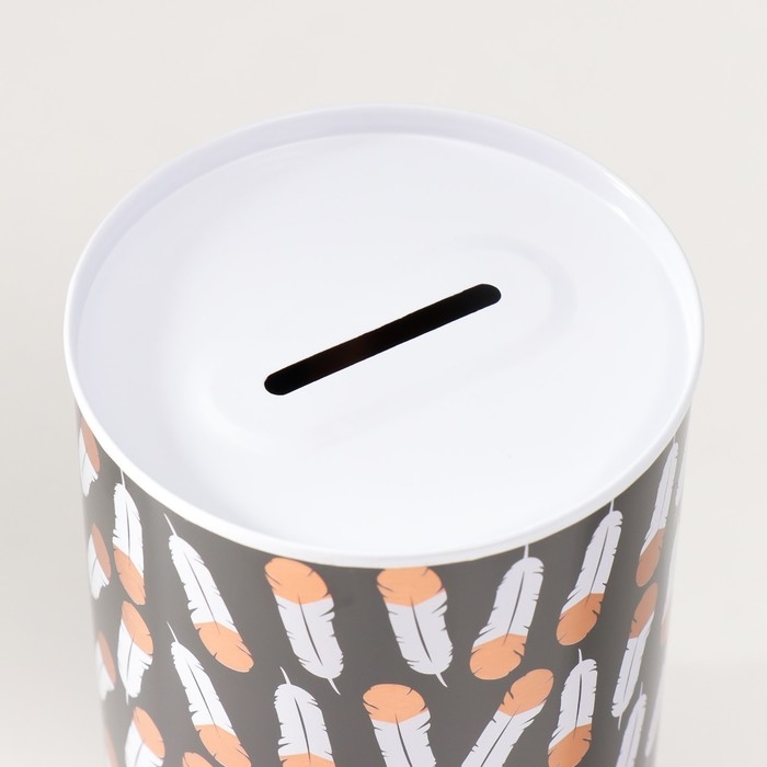 Копилка металл Копилка металл "Пёрышки" МИКС 8х8х12,5 см