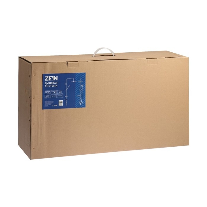 Душевая система ZEIN ZS-3F, смеситель, тропическая и ручная лейка 3 режима, латунь, черный Душевая система ZEIN ZS-3F, смеситель, тропическая и ручная лейка 3 режима, латунь, черный