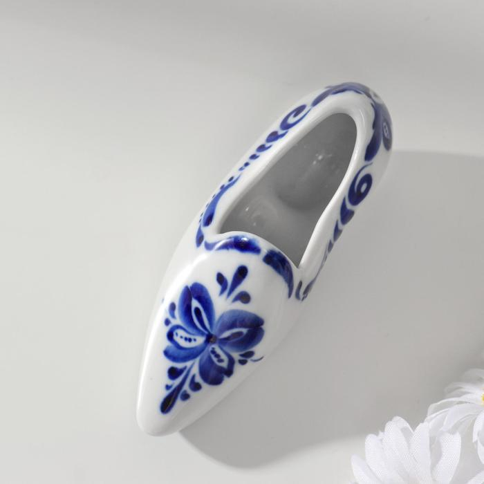 Сувенир  Сувенир "Туфелька",  1 сорт, гжель