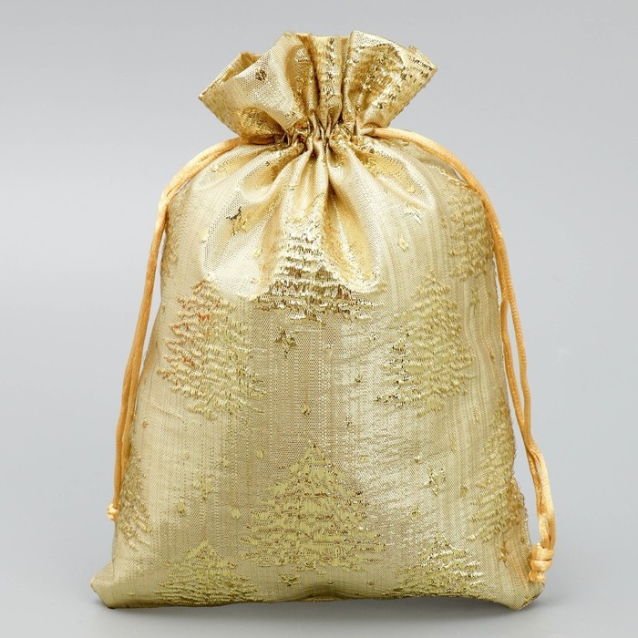Мешочек подарочный парча «Золотые мгновения», 16 х 24 см +/- 1.5 см, Новый год Мешочек подарочный парча «Золотые мгновения», 16 х 24 см +/- 1.5 см, Новый год