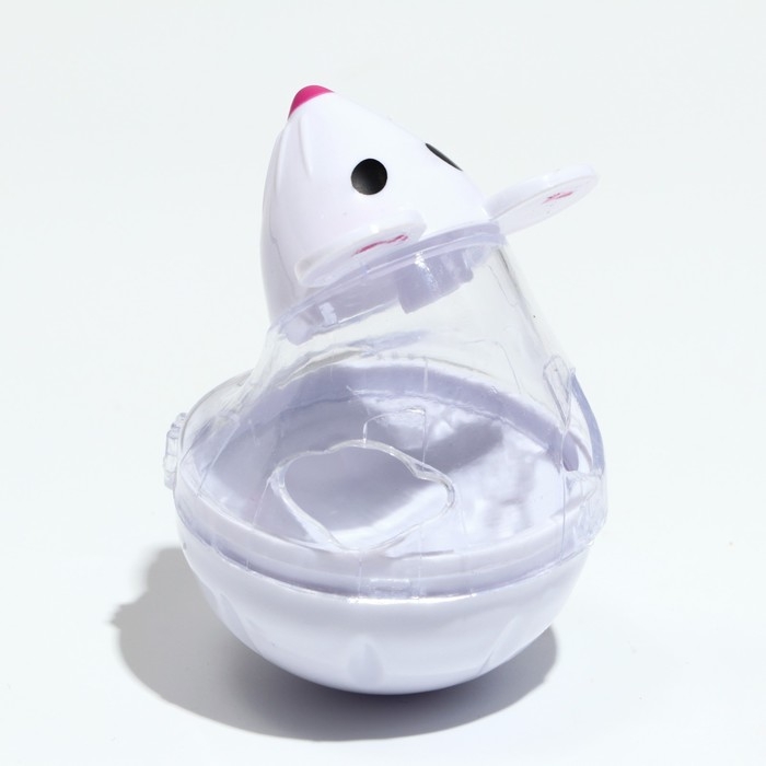 Игрушка-неваляшка  Игрушка-неваляшка "Мышка" с отсеком для лакомств (лакомства до 1 см), 4,7 х 6,5 см, белая