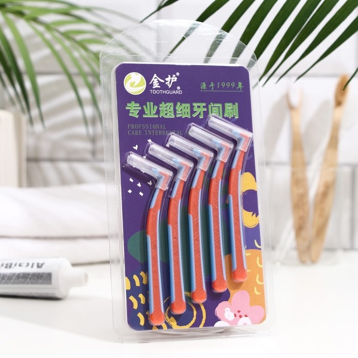 Ершики для брекетов и зубов, набор 5 шт., 1.2 - 1.5 мм; цвет - микс Ершики для брекетов и зубов, набор 5 шт., 1.2 - 1.5 мм; цвет - микс