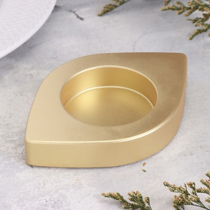 Подсвечник Подсвечник "Глаз. Мрамор" из гипса, 14,5х9,5х2см,золото